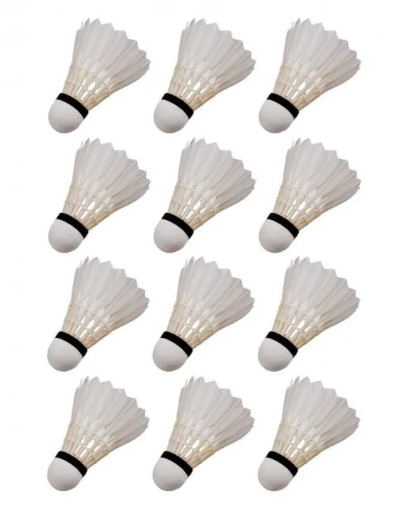 Pack%20of%2012%20-%20Feather%20Shuttle%20Cocks%20-%20White%20-%20Image%202