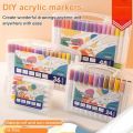 Acrylic Paint Marker Pen, 12 Color Marker Pen Set Quick Dry Art Supplies for Kids and Adults. 