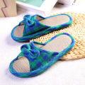 Linen Slippers Summer Household Men and Women Couple Home Wooden Floor Thick Bottom Non-Slip Indoor Slippers Women's Summer. 