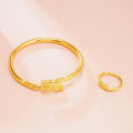 Sand Gold Imitation Sun Wukong Golden Hoop Stick Couple Set Bracelet Treasure Open Ring. 