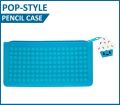 Silicone Pencil Box Attached to a Scented Character Pen Case Pencil Bag, Storage Pouch - Blue. 