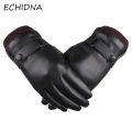 ECHINDA Winter Outdoor Faux Leather Waterproof Full Finger Touch Screen Gloves. 