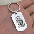 New foreign trade Rat Fink legend keychain necklace RAT FINK stainless steel military key ring pendant. 