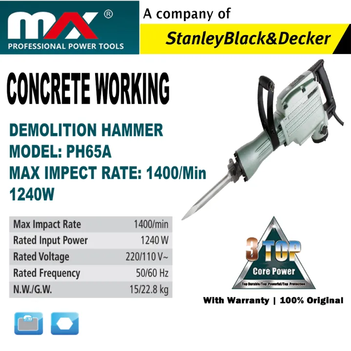 MAX%20DEMOLITION%20HAMMER%20PH65A%20/%201240W%20-%20Image%203