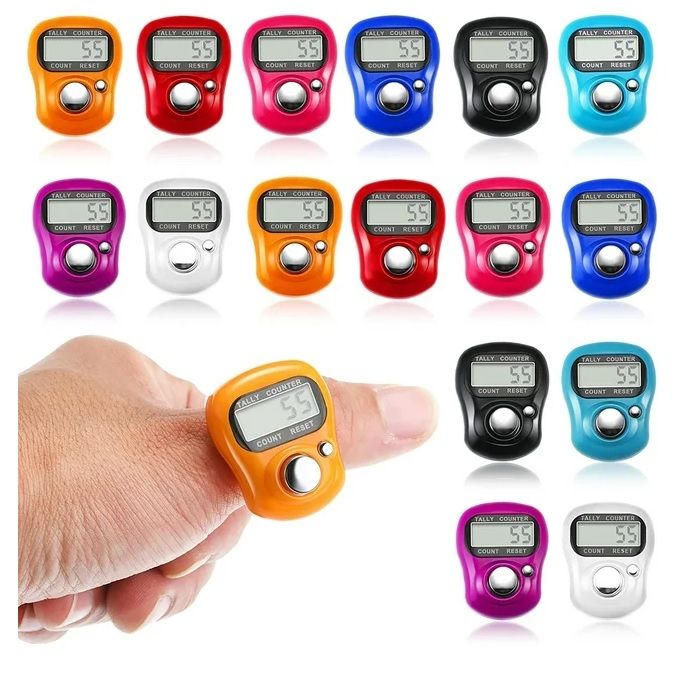 5 Pcs Finger Tally Counter 5 Digit Display Counter Clicker Re settable Lap Counter Handheld Number Click Counter Electronic Finger Counter Hand Tally Counter with Ring