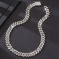 16/18/20/24inch Cuban Link Chain Hip Hop Men Necklace iced out chain 2 Row Rhinestone Paved Miami Rhombus Cuban Necklace. 