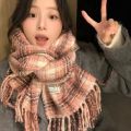 Classic Tassel Rainbow Bean Plaid Scarf Cashmere Shawl Plush Winter Cashmere Scarves Wool Scarves Scarves Cape Wraps Student. 