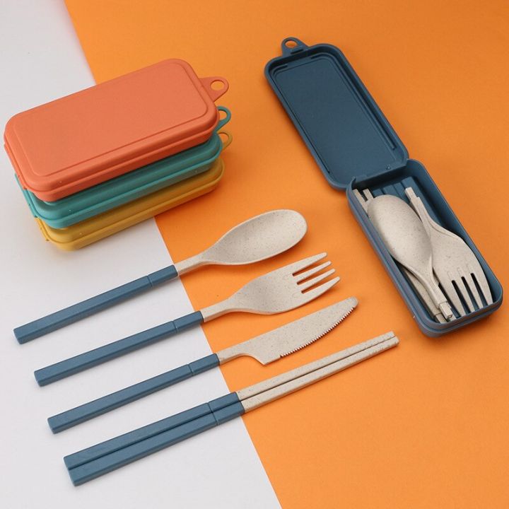 %E3%80%90FUN%20LIVE%E3%80%91%204Pcs%20Wheat%20Straw%20Dinnerware%20Set%20Portable%20Tableware%20Knife%20Fork%20Spoon%20Chopsticks%20Set%20Travel%20Cutlery%20Set%20Eco-Friendly%20Utensil%20Box%20-%20Image%202