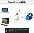 MillSO Headphone Splitter for Computer CTIA 3.5mm TRRS Female to Dual TRS Male Mic Audio Jack Y Adapter Headset Splitter Cable for PC Laptop to Gaming Headset - 8inch/20cm. 