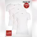 EziFit Premium Combed Cotton U-Neck Short Sleeve Vest For Men (PACK of THREE 3). 
