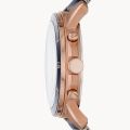 Fossil Men’s Chronograph Quartz Leather Strap Blue Dial 43mm Watch FS5237 Stainless Steel Wrist Watch For Men. 