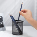 Metal Mesh Pen Container Round / Metal Mesh Pen Container / Pen Pencil Holder Organizer / Cosmetic Round Pen Stand Holders / Stationery Container Desk Organizer / Metal Round Container Art # SS-MRC01 (6 pcs). 