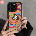 Fashion Brand Casetify Creative Art Rainbow Case Compatible for IPhone 7Plus 15Pro 14 11 12 13 15 Pro Max XR 7 6 8 6S 15 Plus XS Max X SE 2020 Lovely Flowers Angel Eyes Soft Cover.