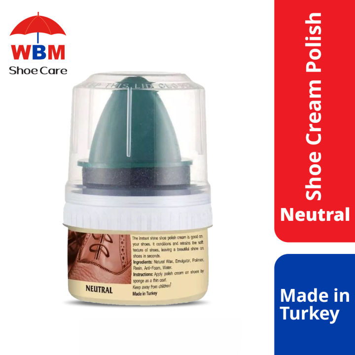 WBM Shoe Cream - For All Colors Instant Shine Shoe Polish with Cleaning Sponge - 50ML