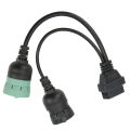 OBD2 Y Splitter Scanner Cable, High Flexibility OBDII 6Pin 9Pin Cable for Car. 