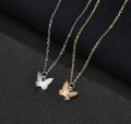 Golden / Silver Never Fade Butterfly Necklace Pendant Cute Necklaces Long Chain Jewellery For Girls | Korean Jewellery  Butterfly Necklace | New Design | Trending Design | Never Fade | Beautiful Necklace For Girls / Women. 
