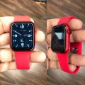 Original HW12 Smart Watch 38-40mm Full Screen With Rotating Key Heart Rate Monitor Fitness Tracker BT Make Calls (Red). 