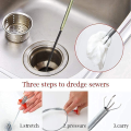 90 CM-200 CM - Stainless Steel Drain Wire, Drain Pipe Cleaning Spring Stick, Hair Catching Claw Wire, Basin Cleaner, Sink Sewer Clog Dredge Remover, Flexible Grabber Pickup Tool. 