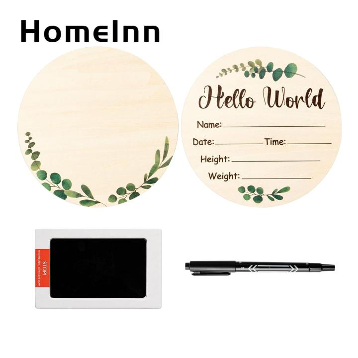Baby Name Announcement Board Personalized Baby Birth Announcement Sign with Ink Pad Capture Newborn's Hand Footprints Ideal Keepsake for Families Newborn Photo Props