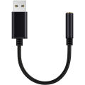 USB to 3.5mm Headphone Jack Audio Adapter,External Stereo Sound Card for PC, Laptop,for ,for Etc (0.6 Feet,Blue). 