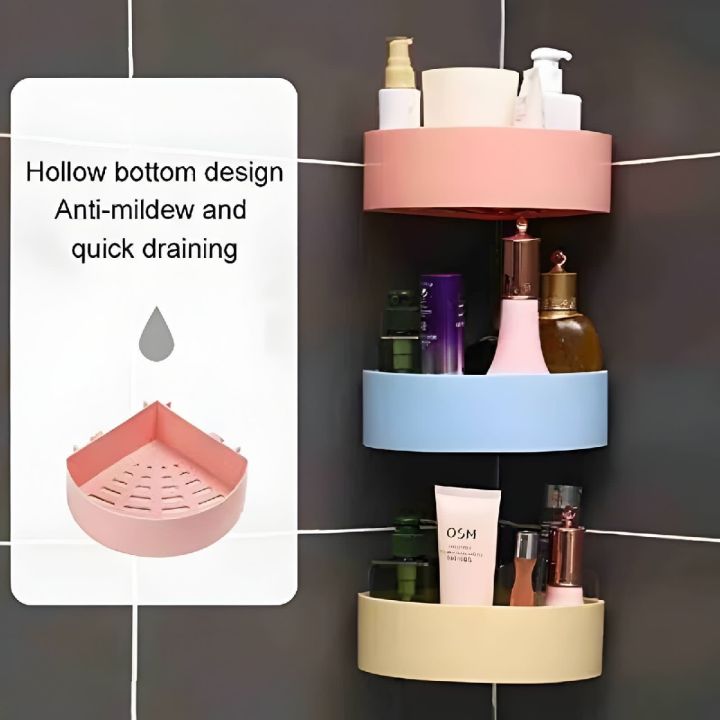 Kitchen/Bathroom Call Corner Plastic Self Adhesive Rack (Mix/Random color/single piec)