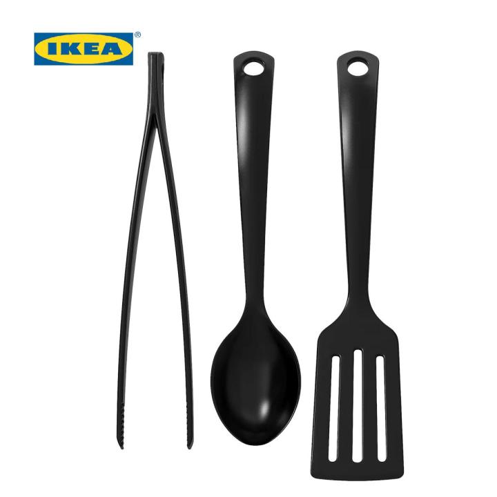 3-Piece Kitchen Utensil Set IKEA GNARP, Black Imported - Spoons Cooking & Serving | IKEA Kitchen Accessories & Cooking Utensils Set
