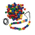 Threading Lacing Beads for Kids Toy for Pre School Beads with 4 strings Geometric Threading Puzzle Cognition Toys. 