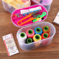 New Mini Sewing Kit Accessories Storage Organizer Box Plastic Thread Threader Needle Scissor Travel Box Sewing Tools. 