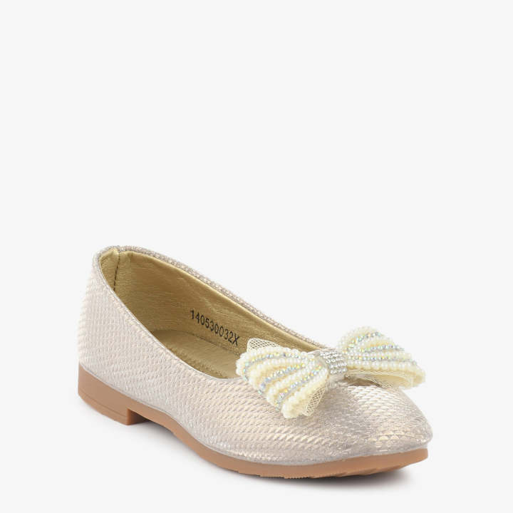 ECS Pearl Bow Flat Pumps For Girls - Shoes For Girls - Kids Footwear