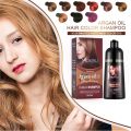 Mokeru 500ml Natural Argan Oil Extract Permanent Hair Dye Color Shampoo For Women and Men Hair Color Dye. 