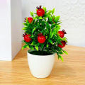 Artificial Fruit Bonsai Mini Orange Pomegranate Tree Windowsill Decor Plastic Courtyard Simulated Plants Bonsai for Home. 