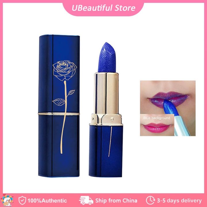Color Changing Lipstick Magical Blue Lipstick Color Change Lipstick Moisturizing Non-stick Cup Waterproof Lip Gloss For Women