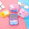 Cartoon Contact Lens Cases With Mirror Cute Contact Lens Box Square Women Girls Travel Contact Lenses Kit Container Case. 