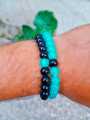 8MM SKY BLUE CRYSTAL BEADS COUPLE BRACLET-UNIQUE HAND MADE-BEADES BRACLET FOR MEN- BEADS BRACLETS FOR WOMEN-sky-blue beads-black beads-beads for jewelry-crystal beads-charming pearl beads bracelet-natural stone bracelet-natural gemstone bracelets-. 