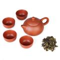 5Pcs/set Kung Fu Tea Chinese Ceramic Cups Yixing Purple Clay Tea Pot#Red. 