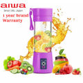 Aiwa USB Rechargeable Juicer Blender 4 Blades Electric Blender Mini Portable Personal Size Juicer Cup USB Rechargeable Mixer 380ml Food Grade Water Bottle Portable Fruit Juicer Machine. 