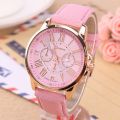 Fashion Geneva Women Watch Simplified Elegant Leather Strap Quartz Watches for Ladies. 