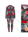2 PCS Womenﾡﾯs Floral Printed Outfits, Flower Pattern Long-Sleeves Jacket + Skinny Pants  Tracksuit Set for Club, Party, Sports. 