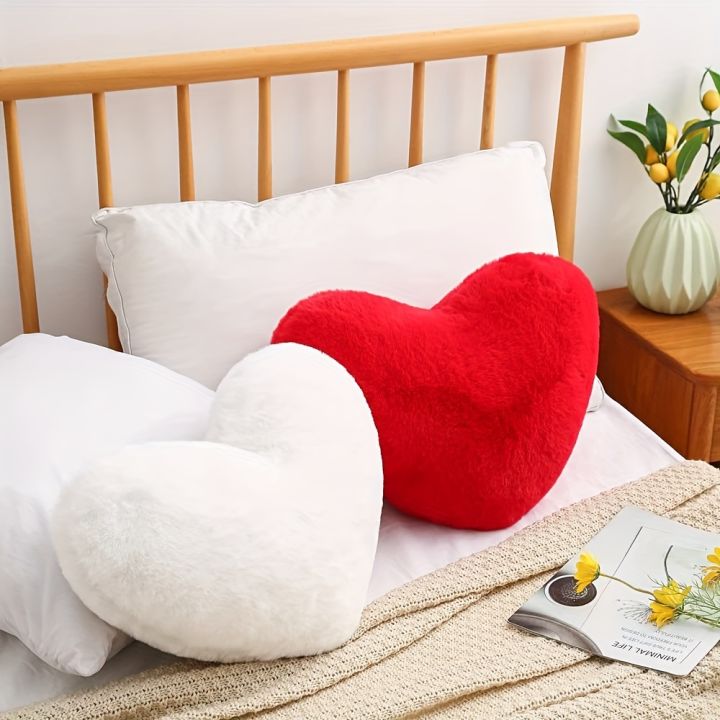 Heart Shaped Pillows – Soft Cotton Filled Love Cushions for Bedroom and Living Room Decor Ideal Valentine’s Day Gift