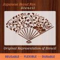 Japanese Hand fan reusable stencil for wall decoration, Furniture , Canvas DIY Home decoration by imart Stencils. 