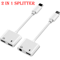 USB C to 3.5mm Headphone Audio Adapter | 2 in 1 USB C Headphone Splitter for Samsung ,Oppo ,Vivo & other Interface Type C Smart Phones  | USB C to 3.5mm AUX Audio Jack with Type C Charging jack Splitter | Type C AUX Audio & Charging Convertor. 