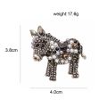 Fun Donkey Brooches Women Fashion Animal Pin Funny Cute Cartton Style Design Kid Gift. 