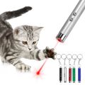Funny Cat Stick 2 In1 Red Beam Pen + White LED Torch Flashlight LED Light Childrens Play Cat Chase Toy + Keychain No Battery. 