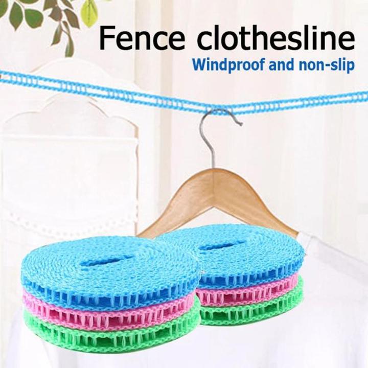 Anti-skid Windproof Clothesline Fence-type Clothesline Non-slip Drying Ropeclothesline Outdoor Travel Clothes Line Ropes 5 meter