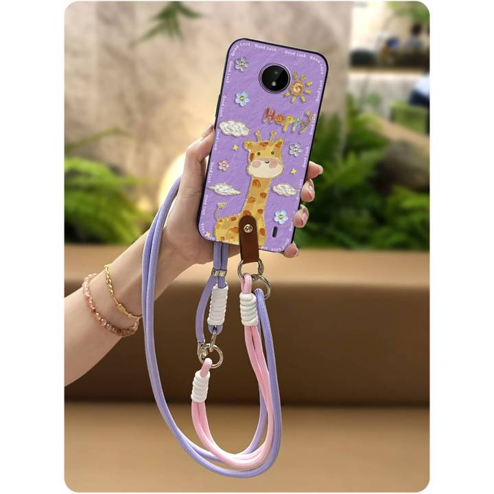 Anti-knock Soft case Phone Case For Nokia C10/C20 Back Cover Silicone Waterproof Durable Anti-dust Necklace Lanyard Cute