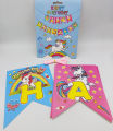 UNICORN THEME HAPPY BIRTHDAY WORD BANNER WITH RIBBON LACE. 