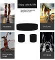 Black Outdoor Fitness Sports Sweatband Headband Yoga Gym Unisex Head Band and Wrist Band- Pack of 2. 
