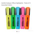 Highlighter pen PACK OF FIVE MULTICOLOUR. 