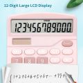 【DIV MALL】Desktop Calculator Standard Function Calculator with 12Digit LCD Display Solar Battery Dual Power for Home. 