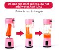 Portable Electric Juicer USB Rechargeable Mini Portable Juicer Blender with 6 Blades - Personal Size Power Mixer for Fresh Fruits, Shakes, and Smoothies - Food Grade 380ml Water Bottle - Ideal for Gym, Outdoor Use. 
